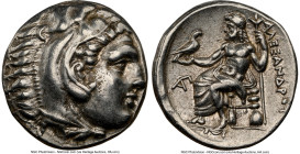 MACEDONIAN KINGDOM. Alexander III the Great (336-323 BC). AR drachm (17mm, 4.26 gm, 6h). NGC Choice XF 5/5 - 5/5. Early posthumous issue of Lampsacus,...