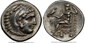 MACEDONIAN KINGDOM. Alexander III the Great (336-323 BC). AR drachm (18mm, 4.23 gm, 7h). NGC Choice XF 5/5 - 4/5. Early posthumous issue of Lampsacus,...