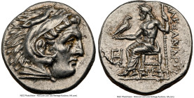 MACEDONIAN KINGDOM. Alexander III the Great (336-323 BC). AR drachm (17mm, 4.26 gm, 1h). NGC AU 5/5 - 5/5. Posthumous issue of Lampsacus, ca. 310-301 ...