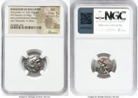 MACEDONIAN KINGDOM. Alexander III the Great (336-323 BC). AR drachm (18mm, 4.29 gm, 10h). NGC AU 5/5 - 5/5. Early posthumous issue of Colophon, ca. 32...
