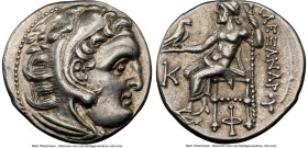 MACEDONIAN KINGDOM. Alexander III the Great (336-323 BC). AR drachm (18mm, 1h). NGC Choice XF. Posthumous issue of Colophon, 310-301 BC. Head of Herac...