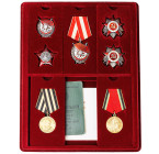 Collection of Victor Filatov with Gratitude letter, Reference, Certificates for Orders, Order book and Military ID book: Order Of The Red Banner Of Th...