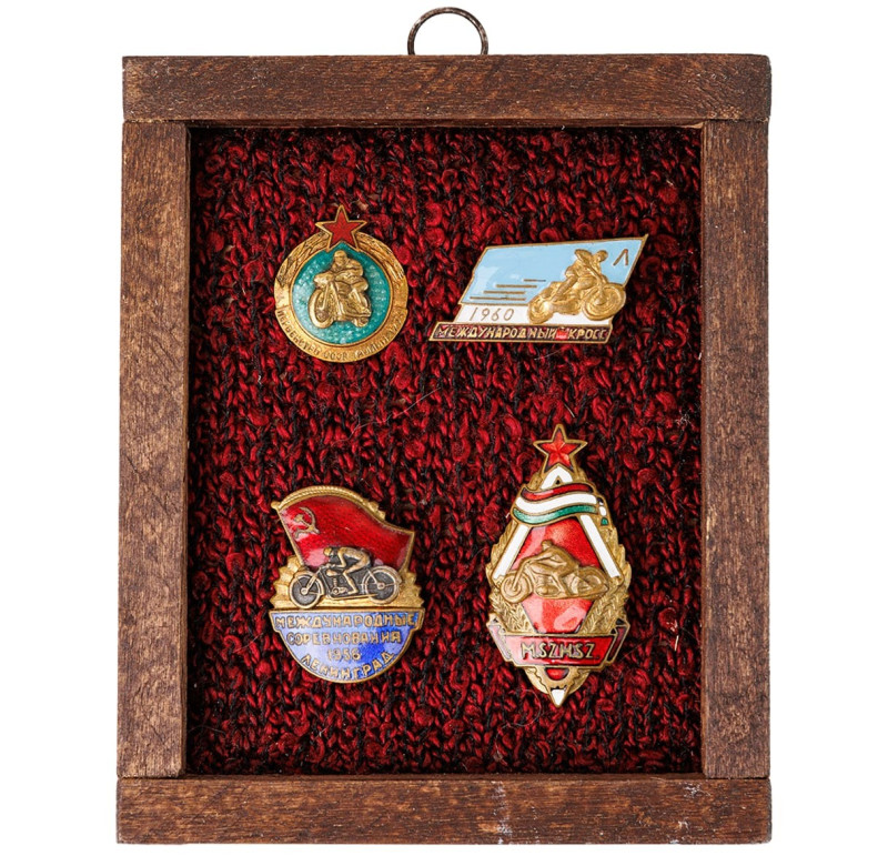 1. Championship motorcycle 1974; 2. International cross badge 1960; 3. Badge Int...