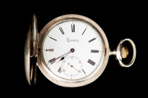 Zenith pocket watch in silver case. Silver 0.875 - 84. Movement with ruby stones. Grand Prix medals at the 1900 Paris Exposition. Factory number 27657...