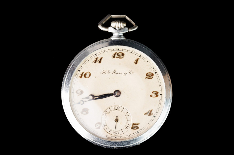 Henry Moser pocket watch. Metal case. The early 20th century. Diameter 4,8 cm. T...