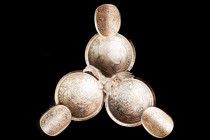 Interesting ashtray, made of Latvian silver coins. It consists of six coins of different denominations 20th and early 30th. (Latvian lats). The figure...