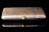 Samorodok cigarette case. 813 silver. Finland. Beautiful surface, cigarette case in excellent condition. With Gold Push Button Gilding interior. The s...