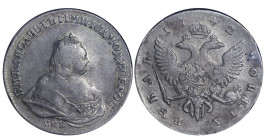 Russian Empire, Empress Elizaveta Petrovna (1741 - 1762), 1 rouble, 1742 year, Silver, 25,85 gr, C#19b.3, NGC
XF 10
