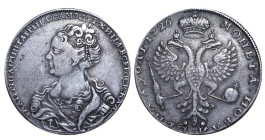 Russian Empire, Empress Catharine I (1724 - 1727), 1 rouble, 1726 year, Silver, 28,44 gr, KM#168