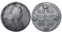 Russian Empire, Emperor Peter 2 (1727 - 1730), 1 roube, 1728 year, Silver, 28.44 gr, KM#182.2