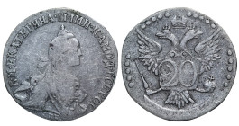 Russian Empire, Empress Catherine II (1762 - 1796), 20 kopeks, 1766-1776 year, Silver, 4,47 gr