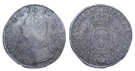 France, King Louis XV (1715 - 1774), 1 ecu, 1728 year, Silver, 29,48 gr, KM#486, GadR#321, Pau, Ecu au branches d'olivier