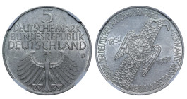 Germany, Chancellor Konrad Adenauer (1949 - 1963), 5 marks, 1952 year, Silver, 11,2 gr, KM#113, NGC
AU 58
