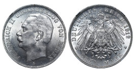 Germany, Grand Duchy of Baden, King Frederick II (1907 - 1918), 3 marks, 1912 year, Silver, 16,67 gr, KM#280, NGC
MS 64