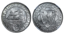 Germany, Chancellor Wilhelm Marx (1926 - 1928), 3 marks, 1927 year, Silver, 15 gr, KM#50, 100th Anniversary - Bremerhaven, NGC
MS 64