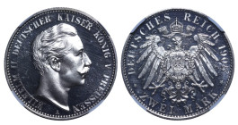 Germany, Kingdom of Prussia, King William II (1888 - 1918), 2 marks, 1905 year, Silver, 11,11 gr, KM#522, NGC , Top-Pop , In PF 66 CA: 1
PF 66 Cameo