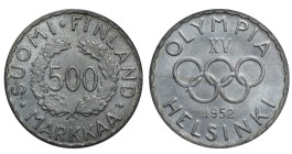 Finland, Juho Kusti Paasikivi (1946 - 1956), 500 markkaa, 1952 year, Silver, 12 gr, KM#35, Olympic Games 1952