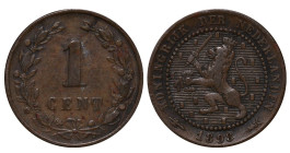 Netherlands, Queen Wilhelmina (1890 - 1948), 1 cent, 1898 year, Bronze, 2,5 gr, KM#131