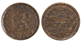 Netherlands, Queen Wilhelmina (1890 - 1948), 1/2 cent, 1922 year, Bronze, 1,25 gr, KM#152