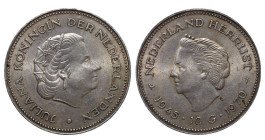 Netherlands, Queen Juliana (1948 - 1980), 10 gulden, 1970 year, Silver, 25 gr, KM#195, 25th Anniversary of Liberation