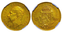 Bulgaria, King Ferdinand I (1887 - 1918), 20 leva, 1894 year, Gold, 6,45 gr, KM#20, NGC
AU 55