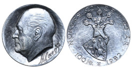 Norway, Olav V (1957 - 1991), 100 Kroner, 1982 year, Silver, 24,7 gr, KM#426, 25th Anniversary of King Olav's Reign