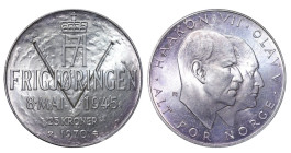 Norway, Olav V (1957 - 1991), 25 Kroner, 1970 year, Silver, 29 gr, KM#414, 25th Anniversary of Norway's Liberation