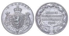 Norway, King Haakon VII (1905 - 1957), 2 kroner, 1906 year, Silver, 15 gr, KM#363, Norwegian Independence