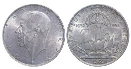 Sweden, King Gustaf V (1907 - 1950), 2 kronor, 1938 year, Silver, 15 gr, KM#807, 300th Anniversary of the founding of New Sweden Settlement in Delawar...