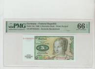 Germany, Chancellors Konrad Adenauer (1949 - 1963). Federal Republic Pick# 18a 1960 5 Deutsche Mark - Wmk: Portrait S/N B7764542A - Deutsche Bundesban...