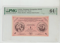 Latvia, President Pauls Kalninsh (1944 - 1945). Germany Occupation WWII Ros#LE76d 1945 1 Punkt Printer: RLOSA - Without Serial Number 64 Choice Uncirc...
