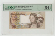 Portugal, President Americo Tomas (1958 - 1974). Banco de Portugal Pick# 174a 1968 50 Escudos S/N IQ24239 - Wmk: Infanta Maria 64 Choice Uncirculated...