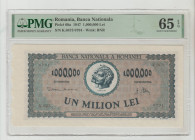 Romania, President Constantin Ion Parhon (1947 - 1952). Banca Nationala Pick# 60a 1947 1,000,000 Lei S/N K.0473 0794 - Wmk: BNR 65 Gem Uncirculated
P...