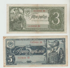 USSR, Joseph Stalin (1924 - 1953), 3 roubles, 1938 year; 5 roubles, 1938 year