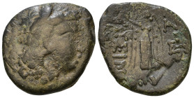 THRACE, Lysimacheia. 309-220 BC. AE overstrike 18mm, 3,68g