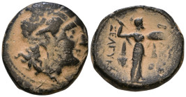 SELEUKID KINGS of SYRIA. Seleukos I Nikator, 312-281 BC. AE 19mm, 5,54g *Repatinated*