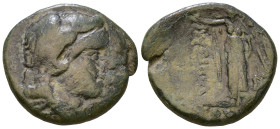 The Thracian Chersonese. Lysimacheia circa 309-221 BC. Head of Herakles right wearing lionskin headdress. Rev: ΛYΣIMAX, Nike standing left, two monogr...