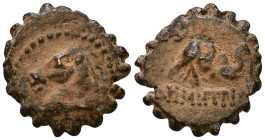 SELEUKID KINGS of SYRIA. Demetrios I Soter, 162-150 BC. AE Serrate 15mm, 3,00g *Repatinated*