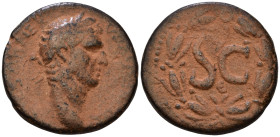 SYRIA, Seleucis and Pieria. Antiochia ad Orontem. Nerva. AD. 96-98. Æ AS. IMP CAESAR NERVA AVG III COS, laureate head right / SC, Є below; all within ...