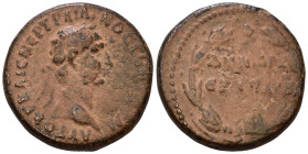 SYRIA, Seleucis and Pieria. Antioch. Trajan, 98-117. AYTOKP KAIC NЄP TPAIANO CЄB ΓЄPM Laureate head to right. Rev. ΔΗΜΑΡΧ ЄΞ ΥΠΑΤ Β in two lines withi...