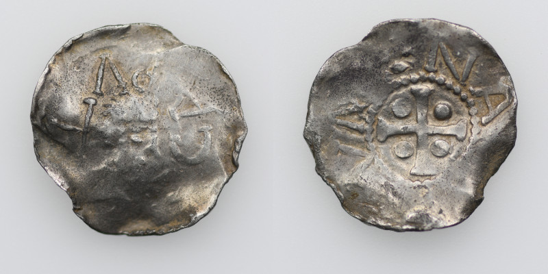 Belgium. Lower Lorraine. Albert II? 1031-1064. AR Denar (18mm, 1.04g). Namur min...