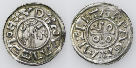 Czechia. Bohemia. Boleslav II. 967-999. AR Denar (20mm, 1.12g). Prague mint; Mizleta moneyer. BOLEZLAVSXDVX, hand of providence descending from clouds...
