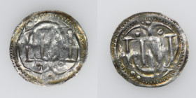 Denmark. Harald Blåtand (Bluetooth). Circa 958/9-986. AR Halvbrakteat (17mm, 0.39g). Imitating class 2 deniers of Charlemagne from Dorestadt. Haithabu...