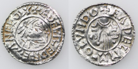 England. Aethelred II. 978-1016. AR Penny (20mm, 1.53 g, 9h). Second hand type (BMC iid, Hild. B2). London mint; moneyer Eadhelm. Struck circa 985-991...