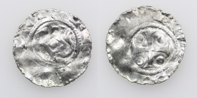 France. Lower Lorraine(?). Anonymous (?). First half of 10th century. AR Denar (18mm, 1.20g). Carolus monogram / cross with pellets in each angle. Dbg...