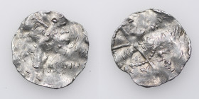 Germany. Maastricht. Heinrich II 1002-1014. AR Denar (17mm, 1.12g). Struck after 1014. Maastricht mint. Diademed bust right / Six pointed cross each e...