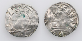 Germany. Cologne. Otto III 983-1002. AR Denar (19mm, 1.14g). Remagen mint. +OTTO [REX], cross / XRSTIA И [ARLI]GIO, church inside AGRI/PINA. Dbg 337; ...