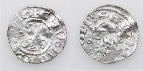 Germany. Cologne. Herman II and Konrad II 1036-1039. AR Denar (19mm, 1.44g). Cologne mint. +CHVONRADVS MP, cross with pellet in each angle / HRMAN[N A...