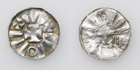Germany. Archdiocese of Magdeburg. Anonymous. AR Denar (obol?) (Sachsenpfennig) (16mm, 0.72g). Uncertain mint. Cross in center, + + O pseudo legends. ...