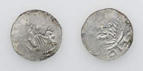 Germany. Archdiocese of Magdeburg. Anonymous 1039-1056. AR Denar (16mm, 0.82g). Gittelde mint. [__]EBISC[__], bust with crosier left / [__]SPE[__], he...